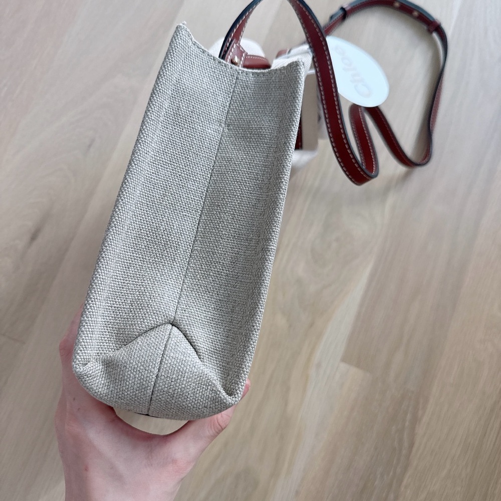 NWT CHLOE SMALL WOODY TOTE BAG WITH STRAP - Picture 7 of 13